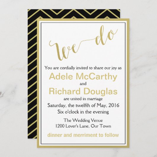 Wir machen eine moderne schicke Hochzeit Einladung (Vorne/Hinten)