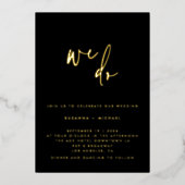 Wir machen eine moderne schwarze Kalligrafie, die Folieneinladung (Vorderseite)
