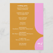 Wir machen eine Rosa Retro-Art Hochzeitsorden Programm (Rückseite)