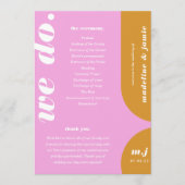 Wir machen eine Rosa Retro-Art Hochzeitsorden Programm (Vorderseite)