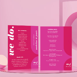 Wir machen eine Rosa Retro-Art Hochzeitsorden Programm