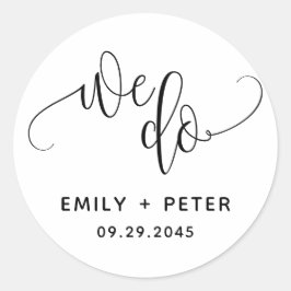 Wir machen eine schwarz-liebliche Script-Typografi Runder Aufkleber