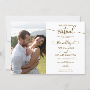 Wir machen eine virtuelle Hochzeit mit sozialer Di Einladung