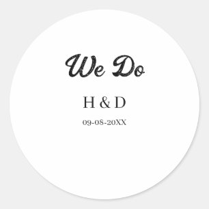 WIR MACHEN EINEN EINFACHEN HOCHZEITSTAG MIT DEM NA RUNDER AUFKLEBER
