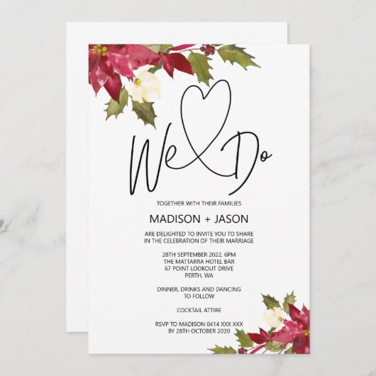 Wir machen einen einfachen, modernen Weihnachtsurl Einladung (Vorne/Hinten)