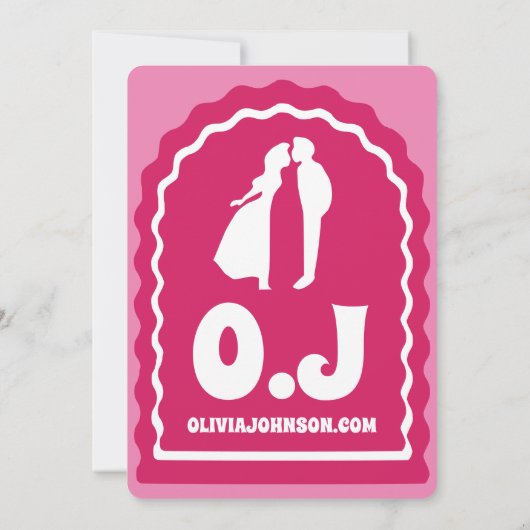 Wir machen einen modernen, feinen rosa Magenta Ret Einladung (Rückseite)