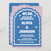 Wir machen einen modernen, fett blauen Lila Retro- Einladung (Vorne/Hinten)