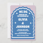 Wir machen einen modernen, fett blauen Lila Retro- Einladung (Vorderseite)