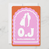 Wir machen einen modernen, kühl rosa, orangefarben einladung (Rückseite)