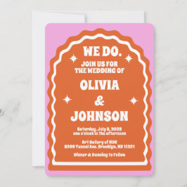 Wir machen einen modernen, kühl rosa, orangefarben einladung