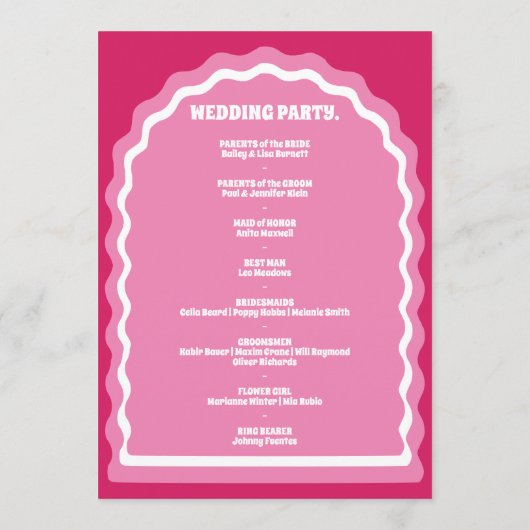 Wir machen einen rosafarbenen Retro-Bogengang Programm (Rückseite)