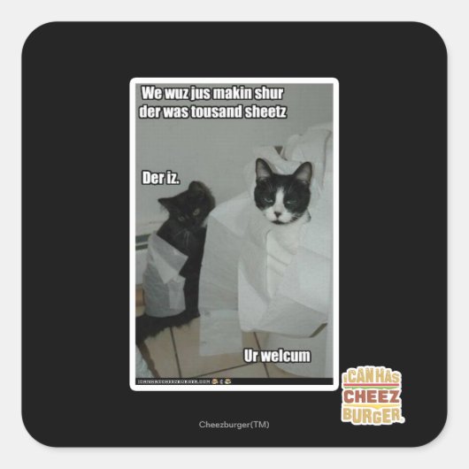 Wir machen einfach alles auf quadratischer aufkleber (Vorderseite)