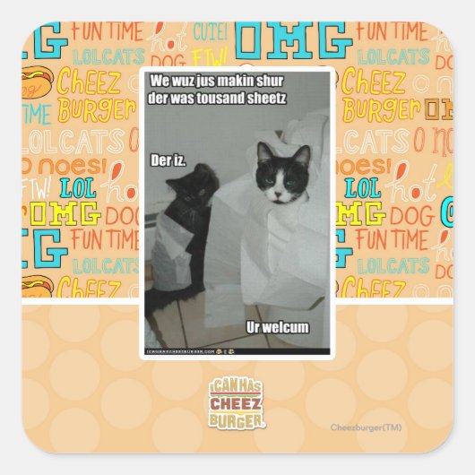 Wir machen einfach alles auf quadratischer aufkleber (Vorderseite)