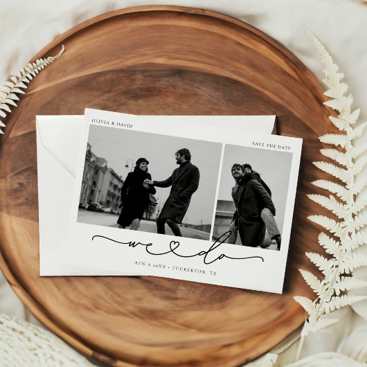 Wir machen einfach, modern 2 Foto Save The Date