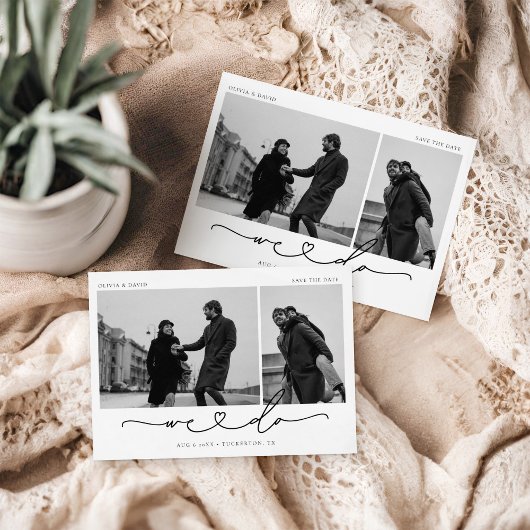 Wir machen einfach, modern 2 Foto Save The Date