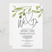 Wir machen einfache moderne Hochzeitsgrün Eukalypt Einladung (Vorne/Hinten)