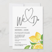 Wir machen einfache moderne Hochzeitsommerlemon Einladung (Vorderseite)
