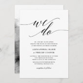 Wir machen einfache Schwarz-Weiß-Hochzeit Einladung (Vorne/Hinten)