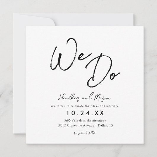 Wir machen einfache Square Hochzeitseinladungen Save The Date (Vorderseite)