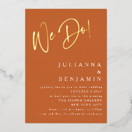 Wir machen Elegant Wedding Website Burnt Orange Go Folieneinladung