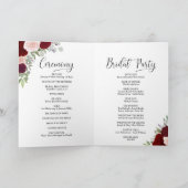 Wir machen elegante Burgundy Blush Boho Rose Hochz Programm (Innenseite)