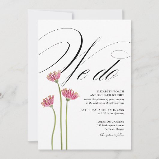 Wir machen elegante florale Wildblumen QR-Code-Hoc Einladung (Vorderseite)