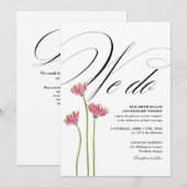 Wir machen elegante florale Wildblumen QR-Code-Hoc Einladung (Vorne/Hinten)