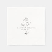 Wir machen elegante Hochzeiten botanisches Schwarz Serviette (Vorderseite)