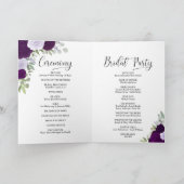 Wir machen elegante Lila Rose Boho Chic Hochzeit Programm (Innenseite)