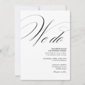 Wir machen elegante QR-Code Schwarz-Weiß-Hochzeit Einladung (Vorderseite)