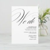 Wir machen elegante QR-Code Schwarz-Weiß-Hochzeit Einladung (Stehend Vorderseite)