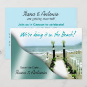 Wir machen es am Strand Save the Date (Vorne/Hinten)