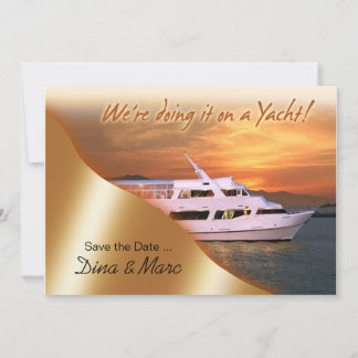 Wir machen es auf einer Yacht Save the Date