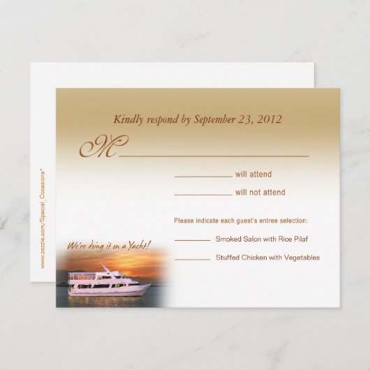 Wir machen es auf einer Yacht UAWG Response Card RSVP Karte (Vorne/Hinten)
