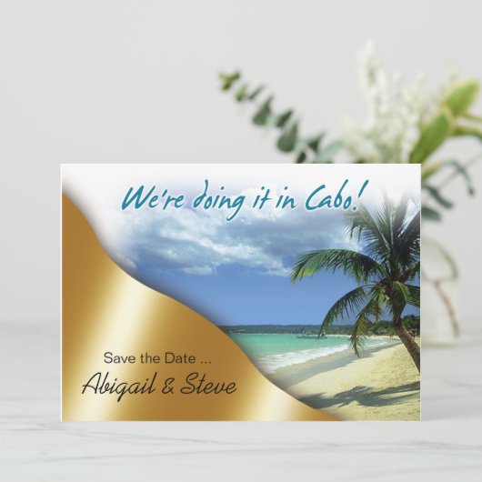 Wir machen es in Cabo! Save The Date (Stehend Vorderseite)
