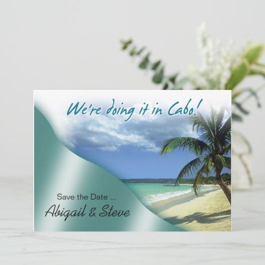 Wir machen es in Cabo! Save The Date (Stehend Vorderseite)