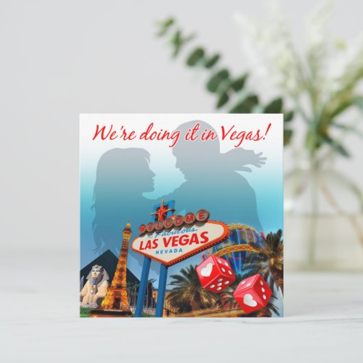 Wir machen es in Vegas Hochzeit Einladung (Stehend Vorderseite)