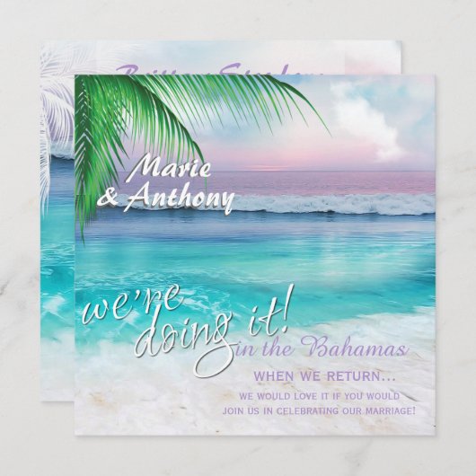 WIR MACHEN ES SCHÖN TROPISCHEN OZEAN SONNE EINLADUNG (Vorne/Hinten)