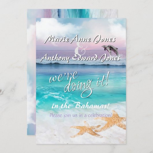 Wir machen es - wunderschöner, TROPISCHER OZEANSON Einladung (Vorne/Hinten)