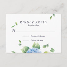 Wir machen Eucalyptus Hydrangea Garden RSVP Card