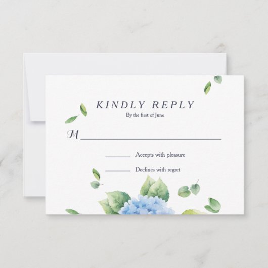 Wir machen Eucalyptus Hydrangea Garden RSVP Card Karte (Vorderseite)