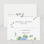 Wir machen Eucalyptus Hydrangea Garden RSVP Card Karte (Vorne/Hinten)