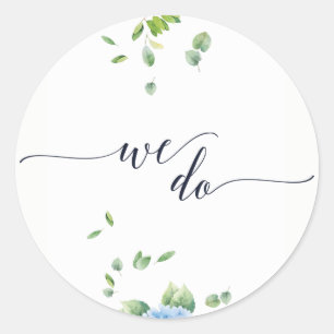Wir machen Eucalyptus Hydrangea Garden Wedding Sti Runder Aufkleber