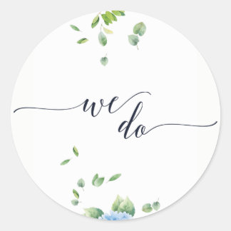 Wir machen Eucalyptus Hydrangea Garden Wedding Sti Runder Aufkleber