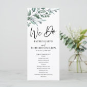 Wir machen Eukalyptus-Blätter Grünheiratsprogramme Programm (Stehend Vorderseite)