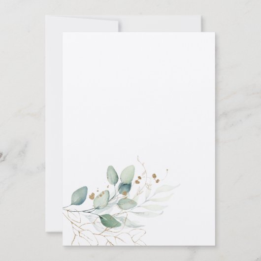 Wir machen Eukalyptus-Hochzeitserklärung Einladung (Rückseite)