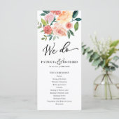Wir machen florales Aquarell-Hochzeitsprogramm 4x9 Programm (Stehend Vorderseite)