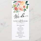 Wir machen florales Aquarell-Hochzeitsprogramm 4x9 Programm (Vorderseite)