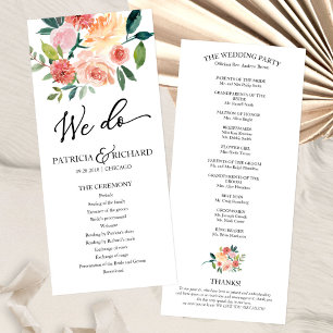 Wir machen florales Aquarell-Hochzeitsprogramm 4x9 Programm