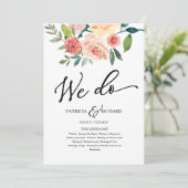 Wir machen Florales Aquarell-Hochzeitsprogramm Programm (Stehend Vorderseite)